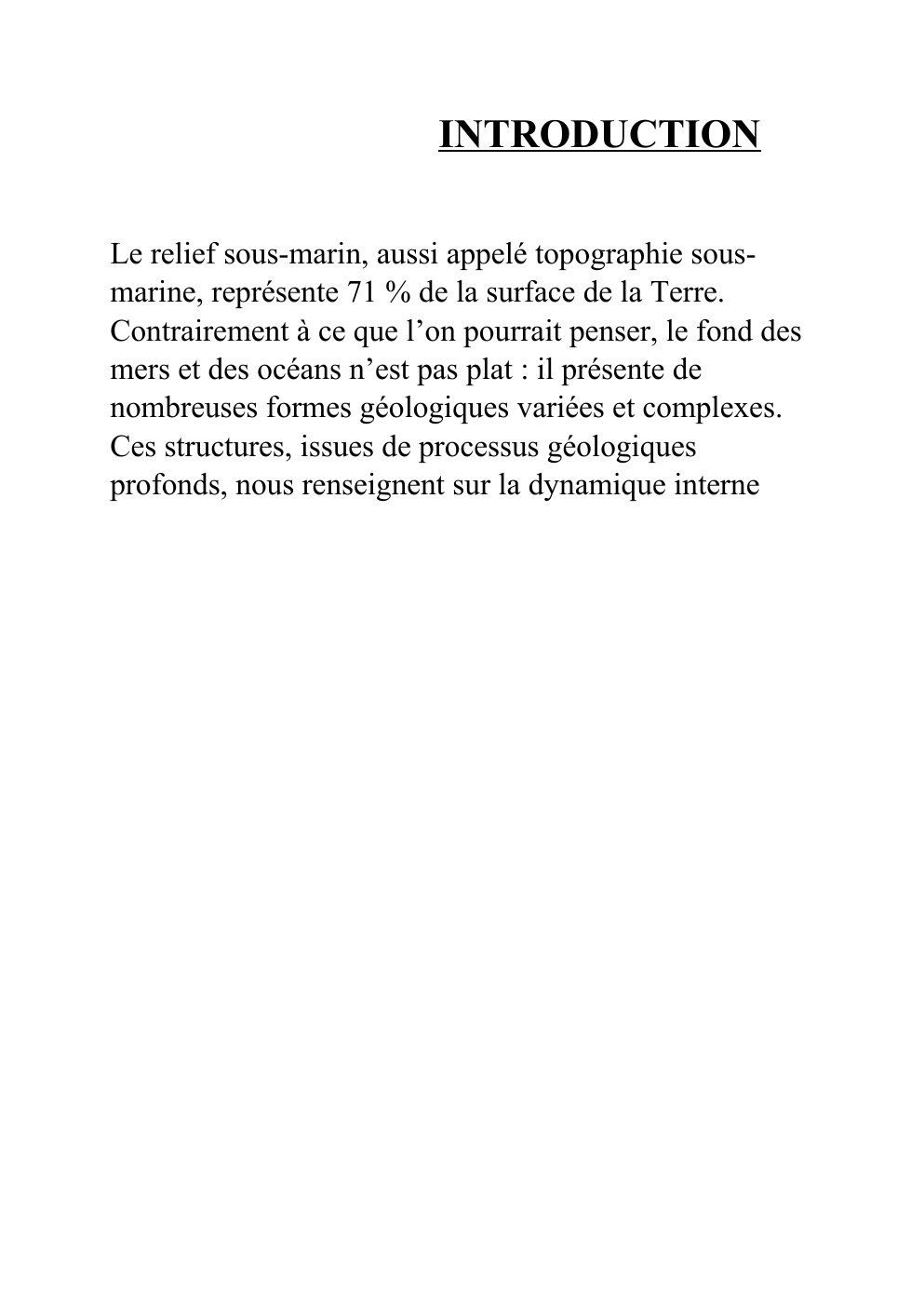 Prévisualisation du document LES PRINCIPALES FORMES DU RELIEF SOUS MARINS