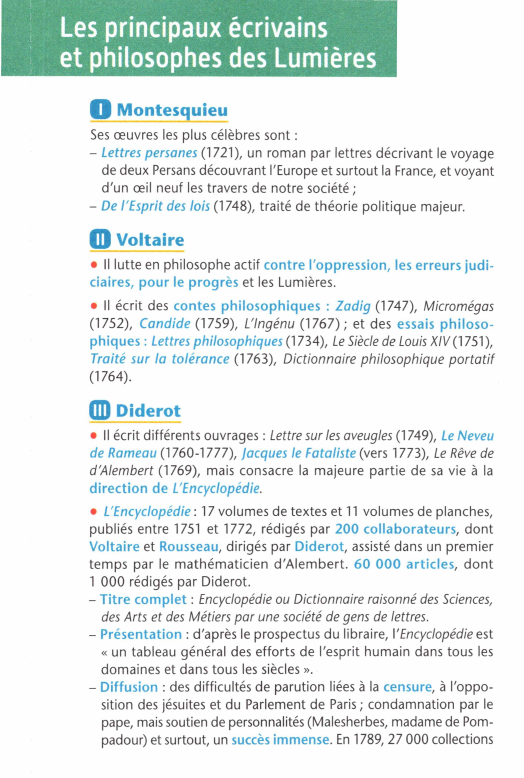 Prévisualisation du document Les principaux écrivains
et philosophes des Lumières
0

Montes uieu

Ses œuvres les plus célèbres sont :
- Lettres persanes...