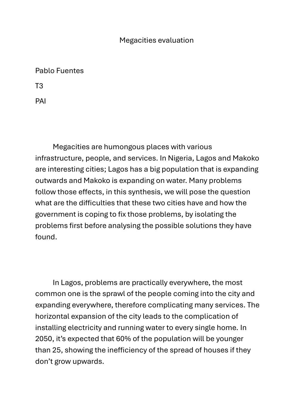 Prévisualisation du document les problèmes et solution de Lagos et Makoko