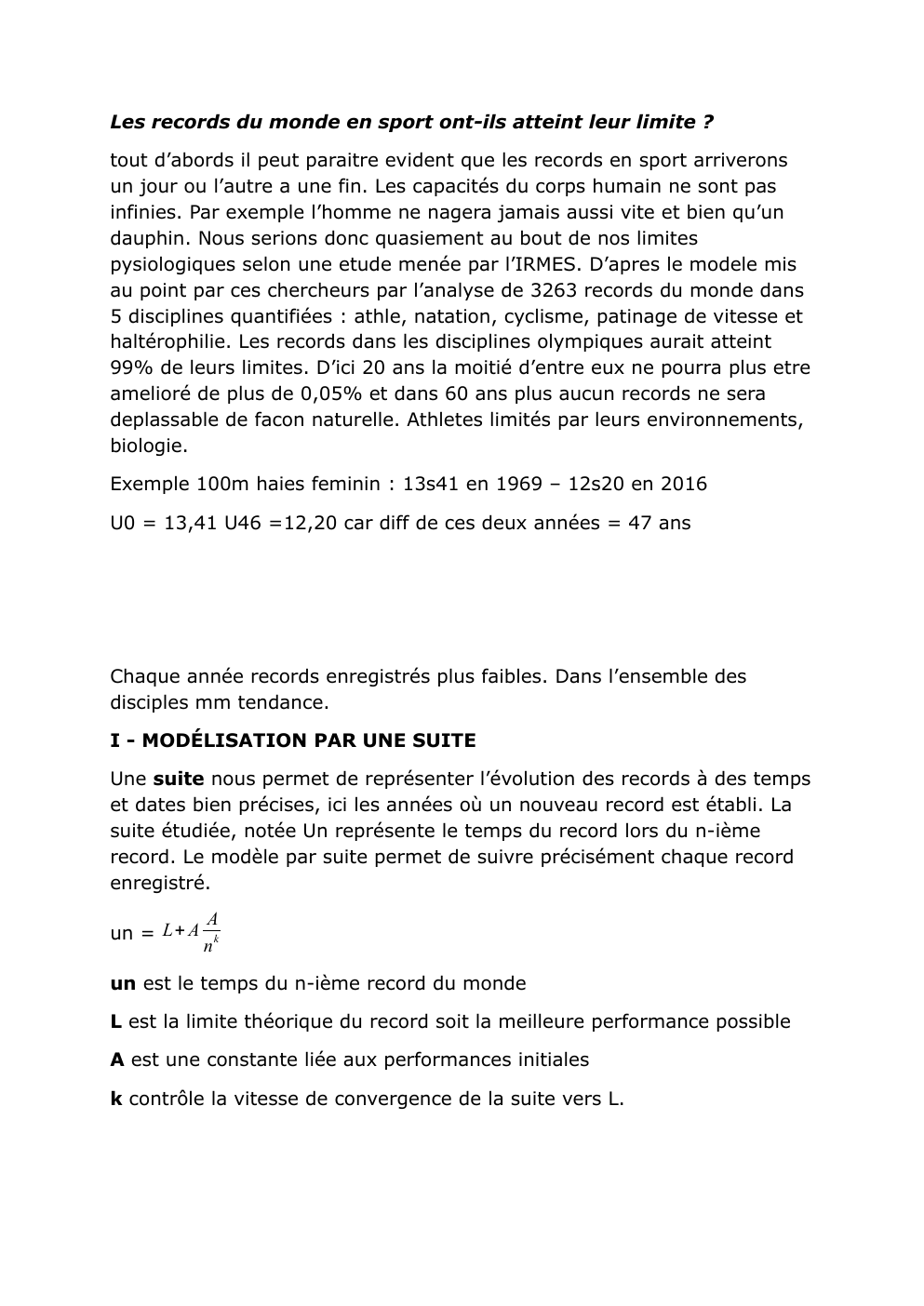 Prévisualisation du document Les records du monde en sport ont-ils atteint leur limite ?
