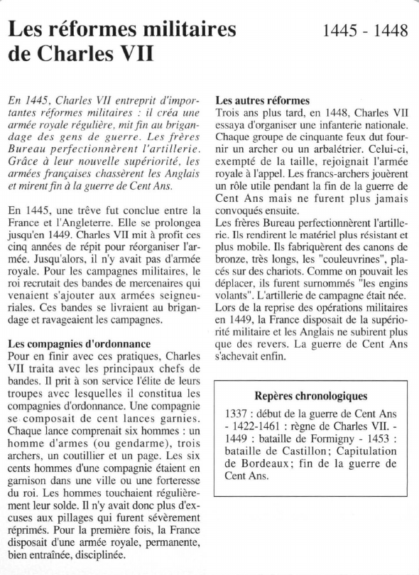 Prévisualisation du document Les réformes militairesde Charles VII.