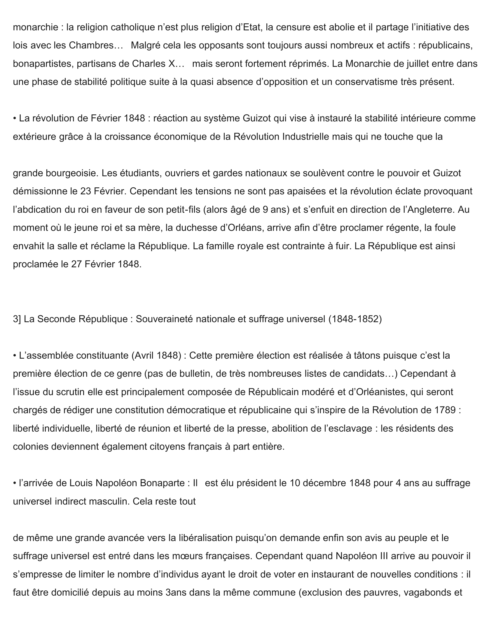 Prévisualisation du document LES RÉGIMES POLITIQUES EN FRANCE AU 19EME SIÈCLE. CHRONOLOGIE.