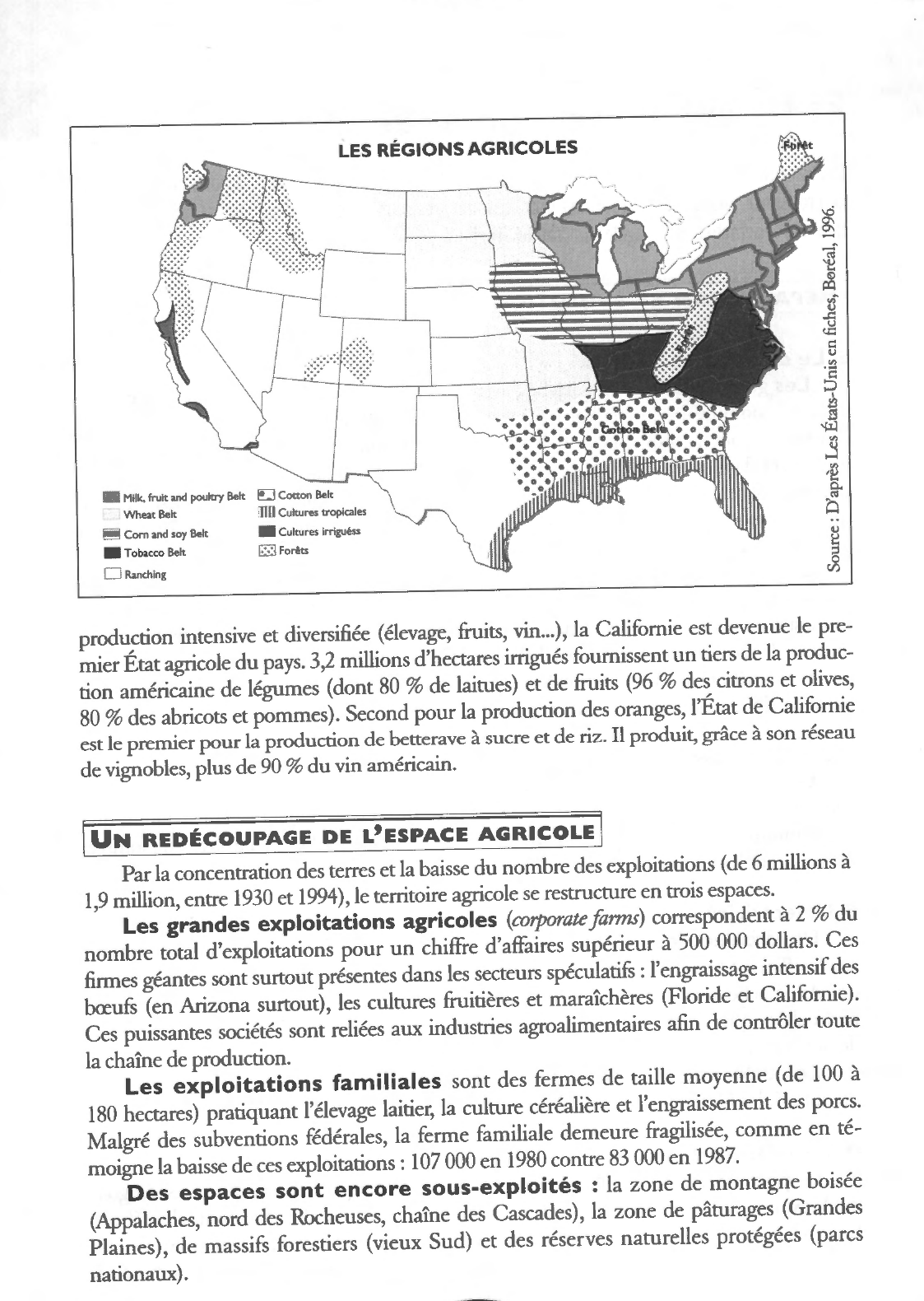 Prévisualisation du document Les régions agricoles américaines