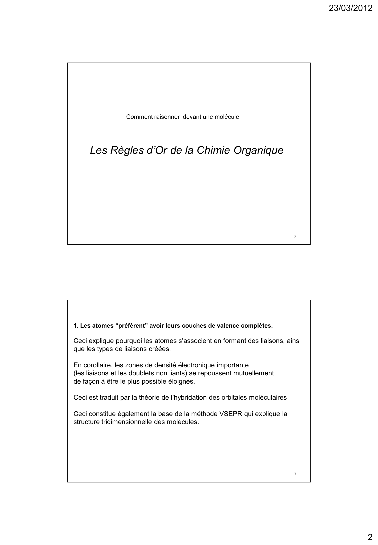 Prévisualisation du document Les Règles d'Or de la Chimie Organique