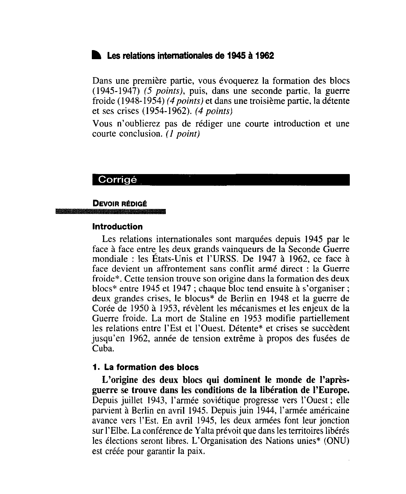 Prévisualisation du document Les relations internationales de 1945 à 1962 (USA & URSS)