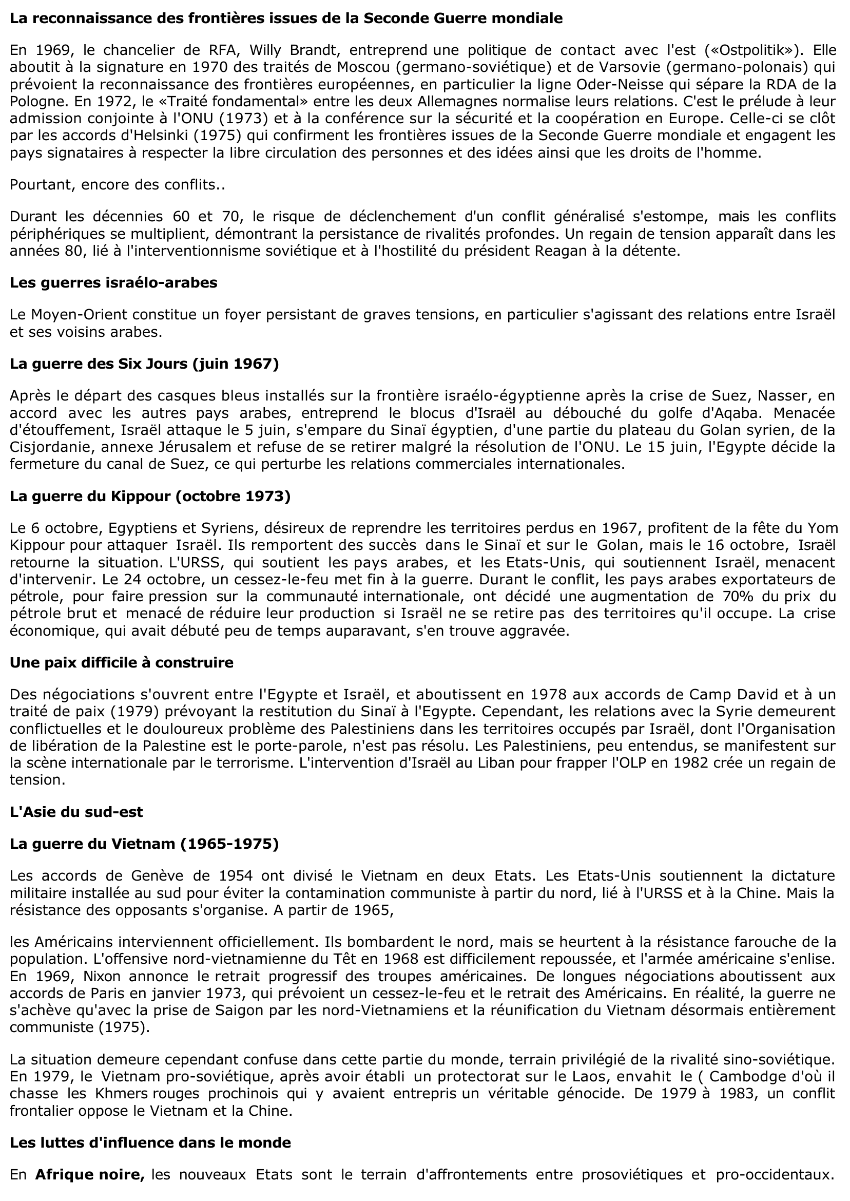 Prévisualisation du document LES RELATIONS INTERNATIONALES DE 1962 À 1989 - COEXISTENCE PACIFIQUE ET DÉTENTE