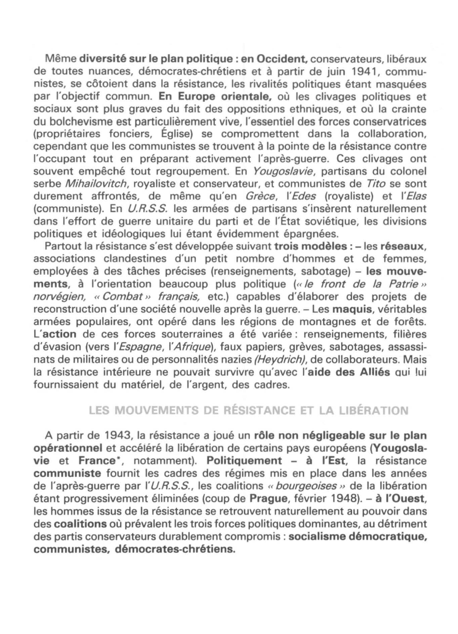 Prévisualisation du document Les résistances en Europe (Seconde guerre mondiale)