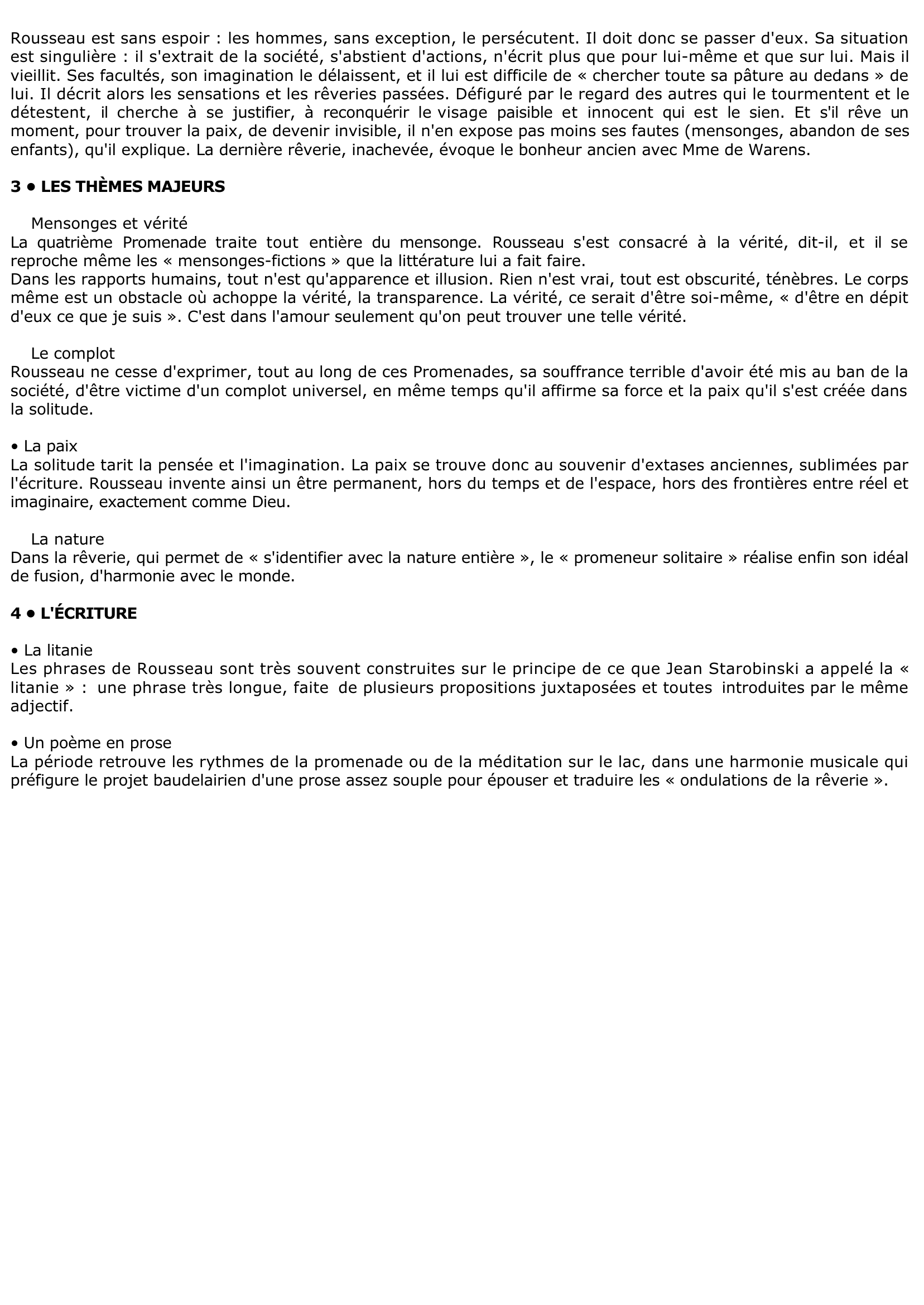 Prévisualisation du document Les Rêveries du promeneur solitaire de ROUSSEAU (Résumé & Analyse)