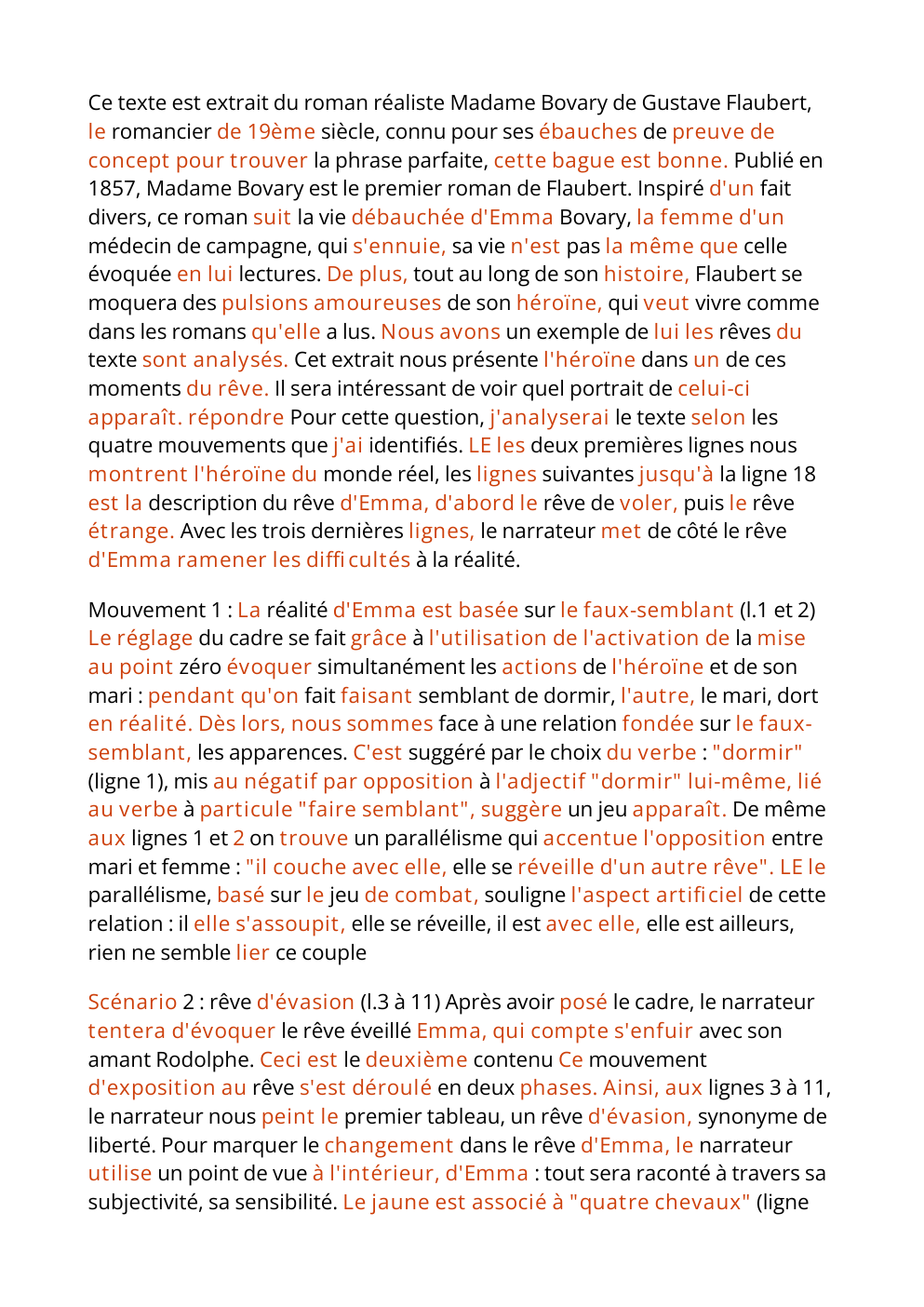 Prévisualisation du document Les rêves d'Emma Bovary de Flaubert (analyse littéraire rédigée)