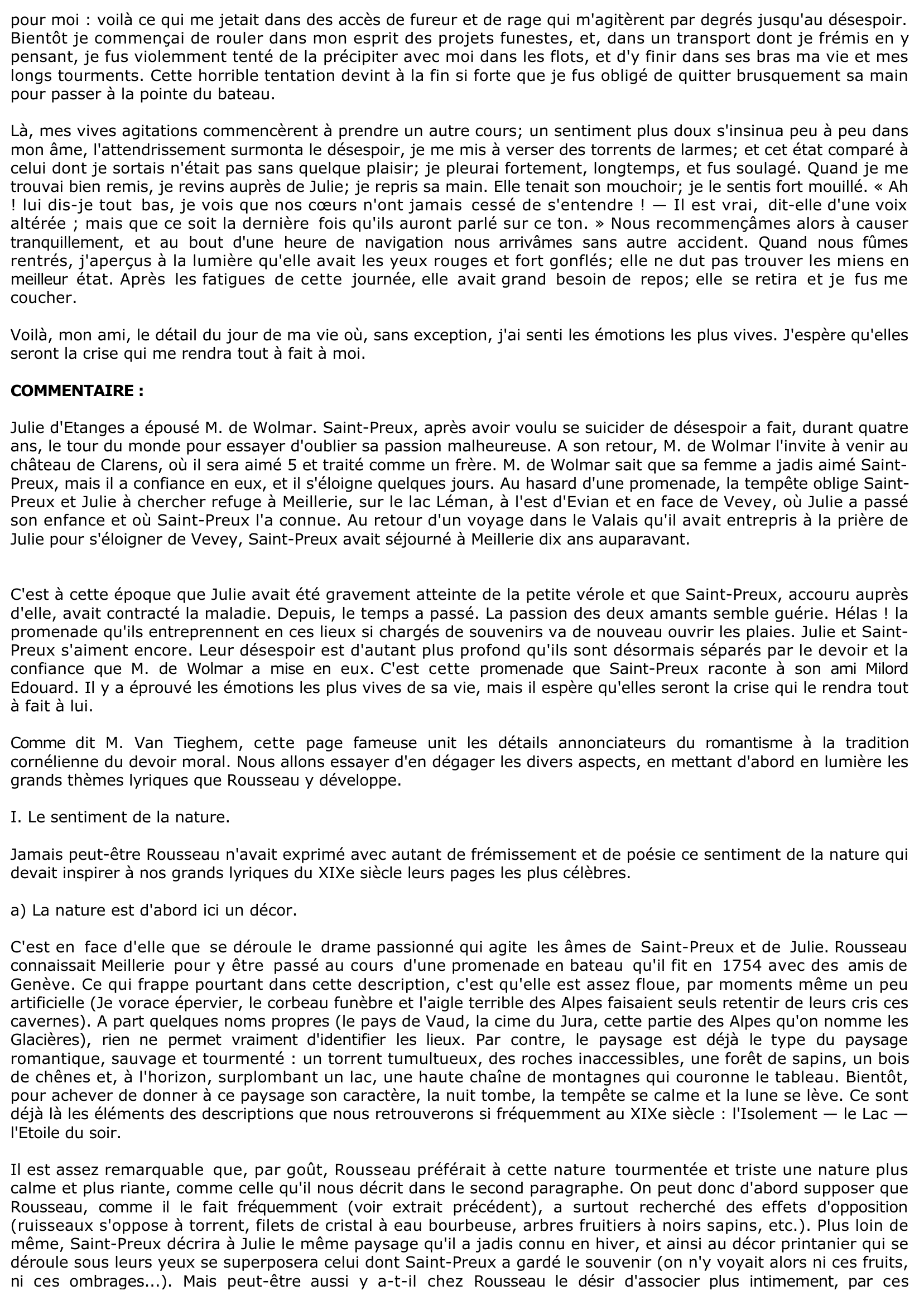 Prévisualisation du document Les rochers de Meillerie et la promenade sur le Lac (4° partie. Lettre 17)