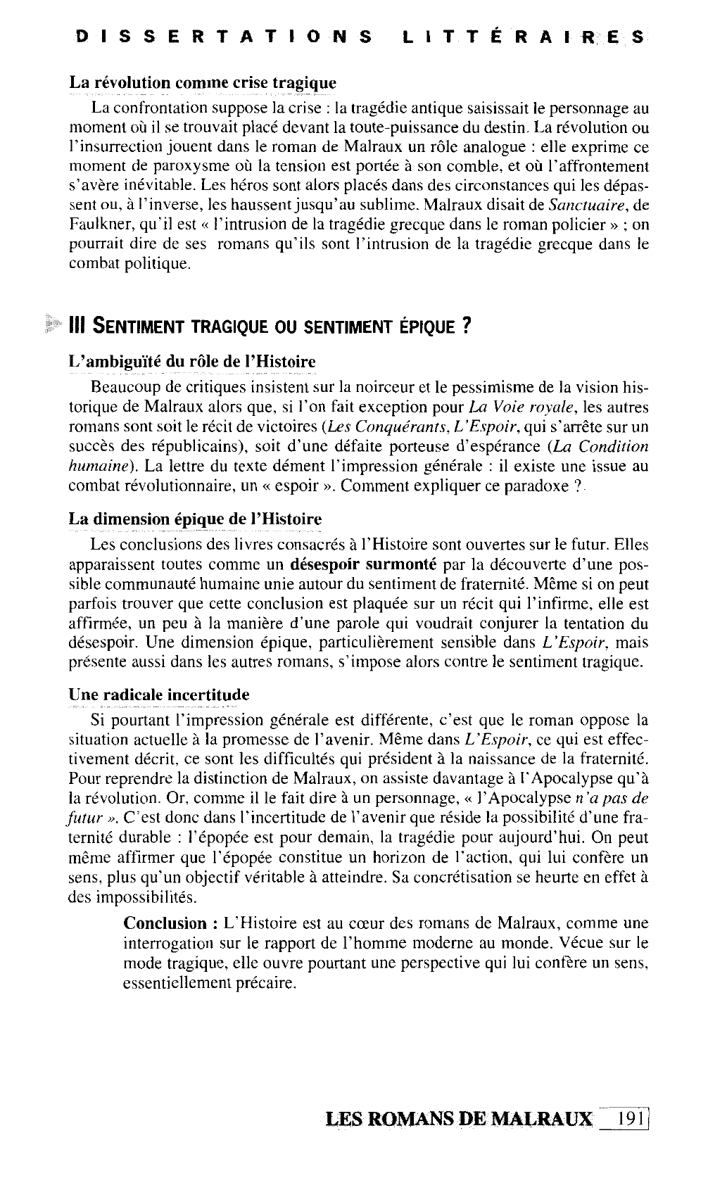 Prévisualisation du document Les romans de Malraux sont-ils dominés par le « sentiment tragique de l'His¬toire » (Julien Gracq) ?