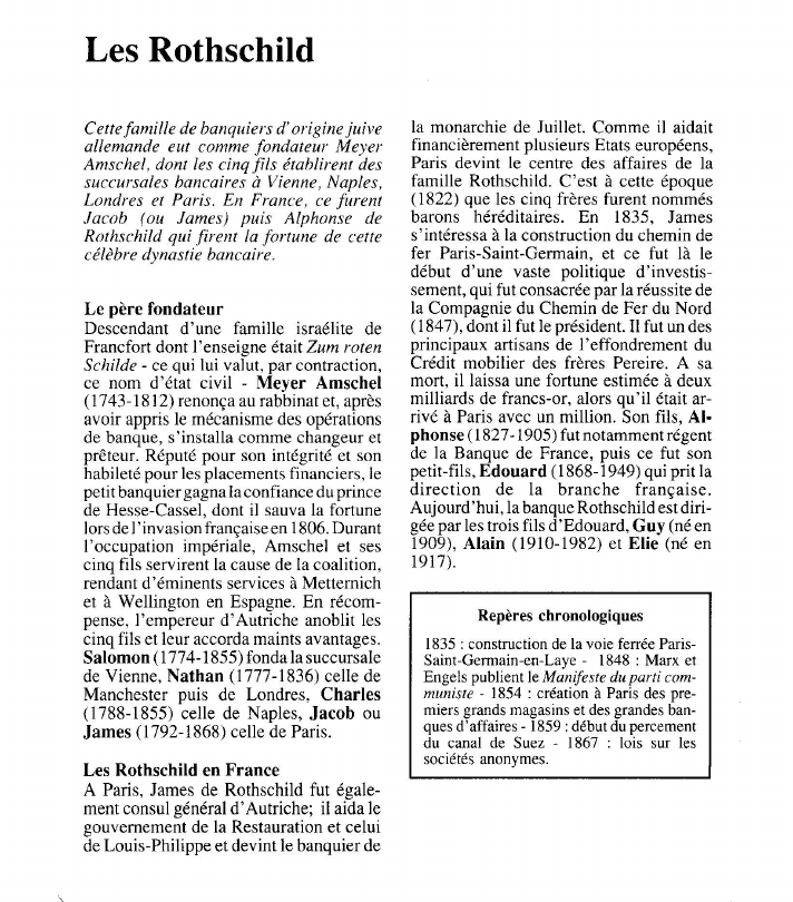Prévisualisation du document Les Rothschild.