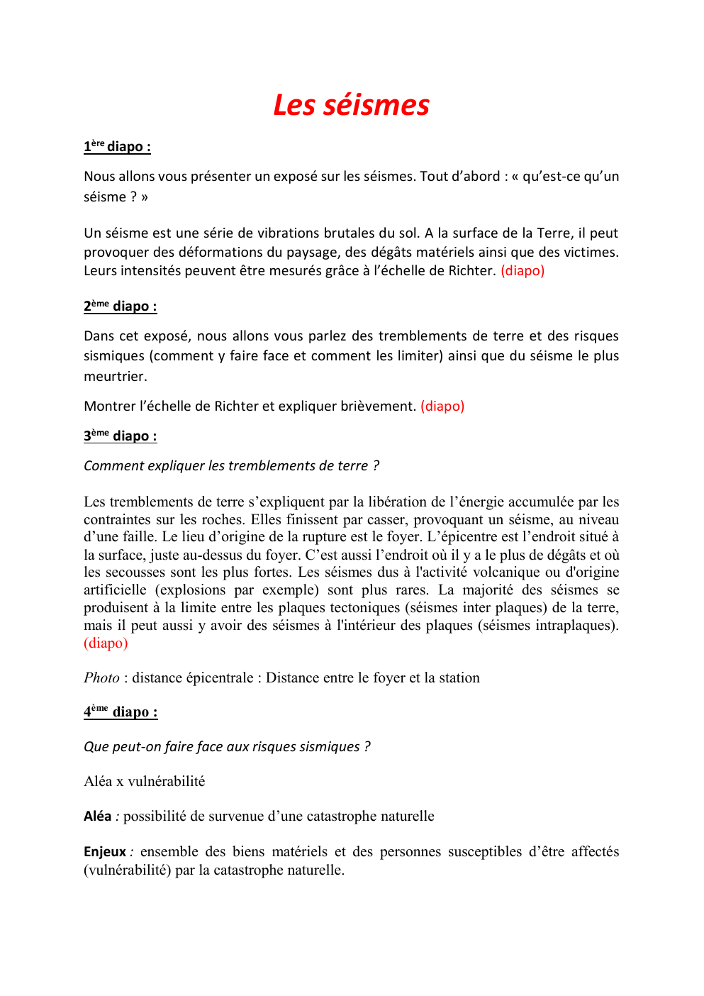 Prévisualisation du document Les séismes
