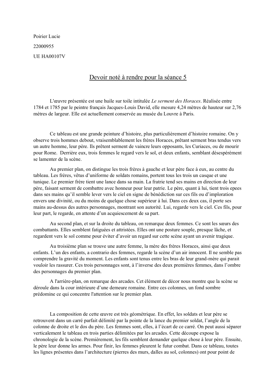 Prévisualisation du document Les serment des Horaces de Jacques Louis David Analyse
