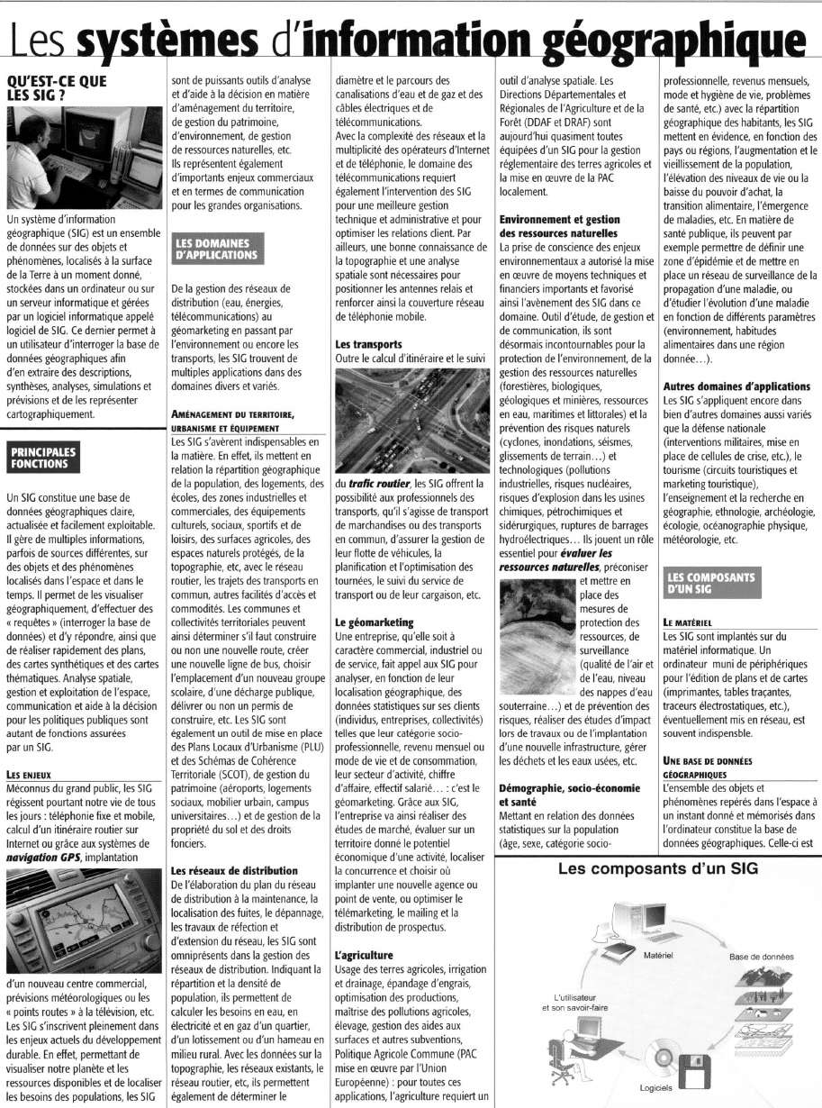 Prévisualisation du document Les SIG