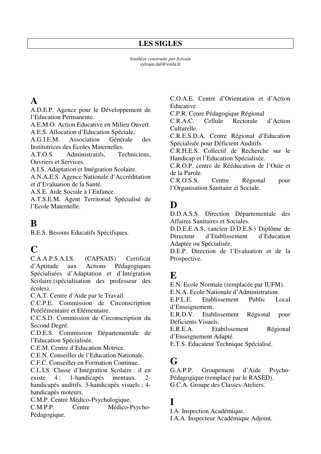 Prévisualisation du document LES SIGLESSynthèse construite par Sylvainsylvain.
