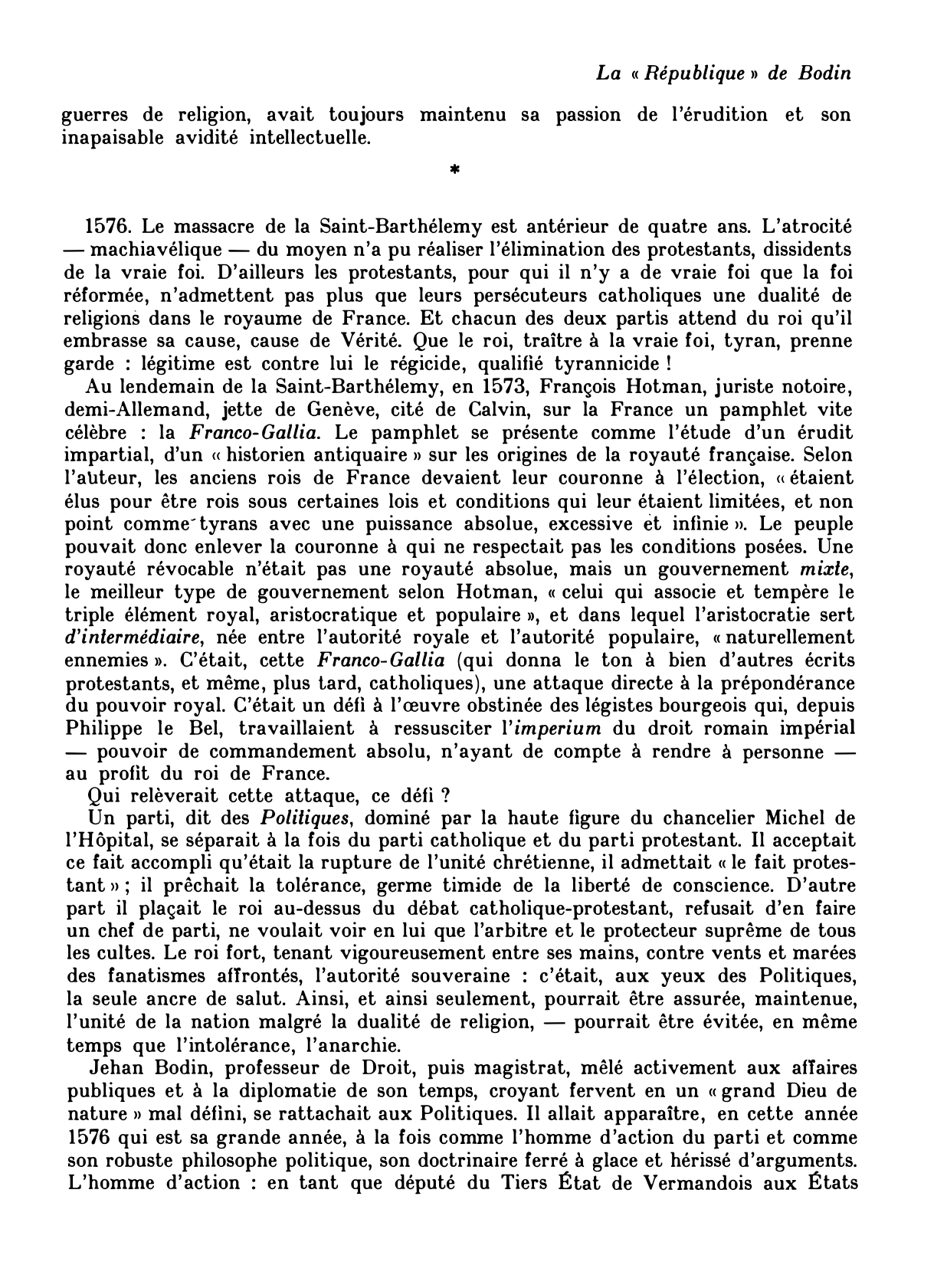 Prévisualisation du document LES « SIX LIVRES DE LA RÉPUBLIQUE » DE JEHAN BODIN