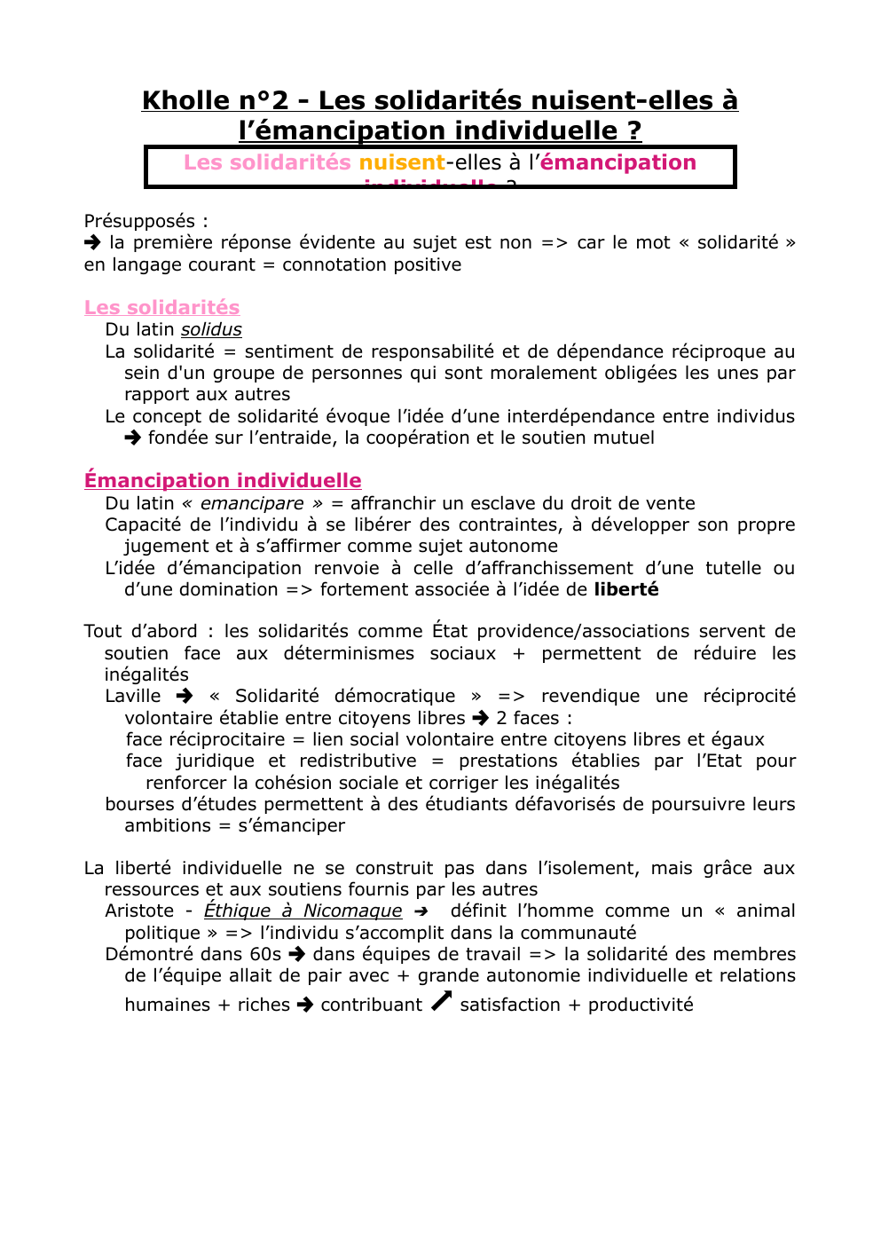 Prévisualisation du document Les solidarités nuisent-elles à l'émancipation individuelle ?