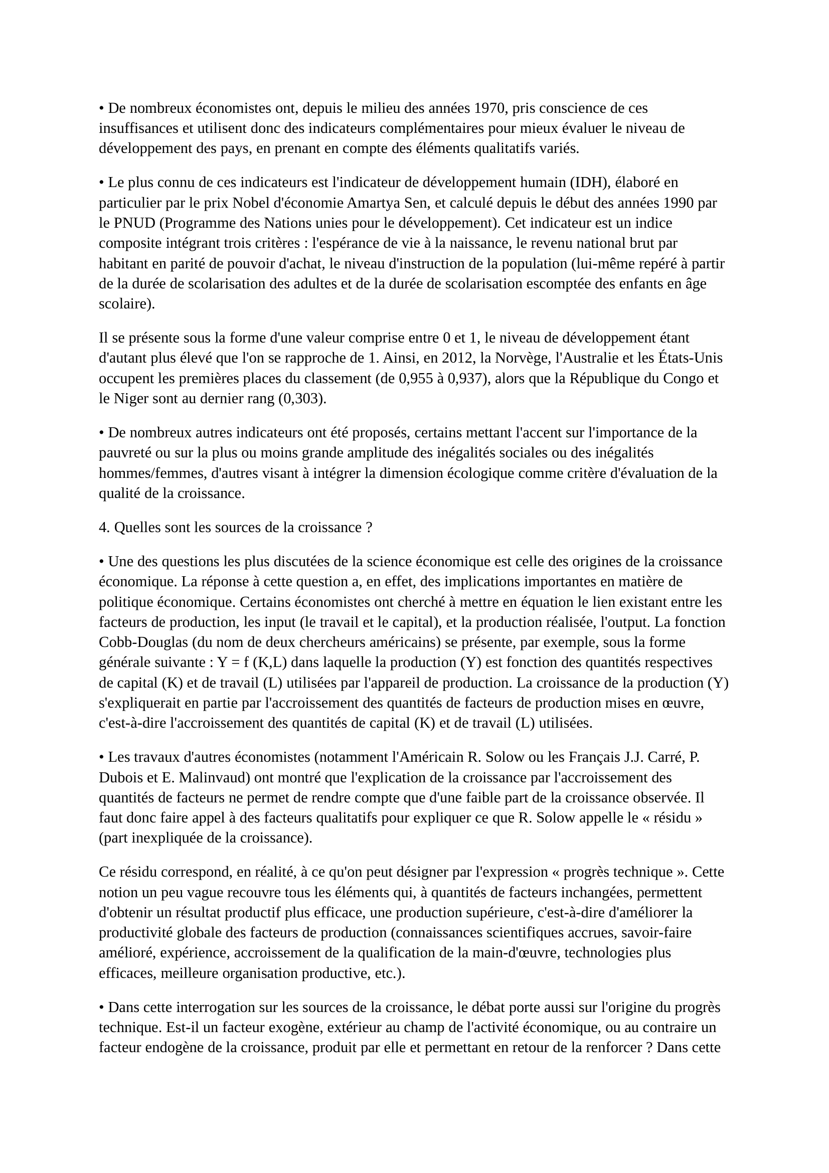Prévisualisation du document LES SOURCES DE LA CROISSANCE
