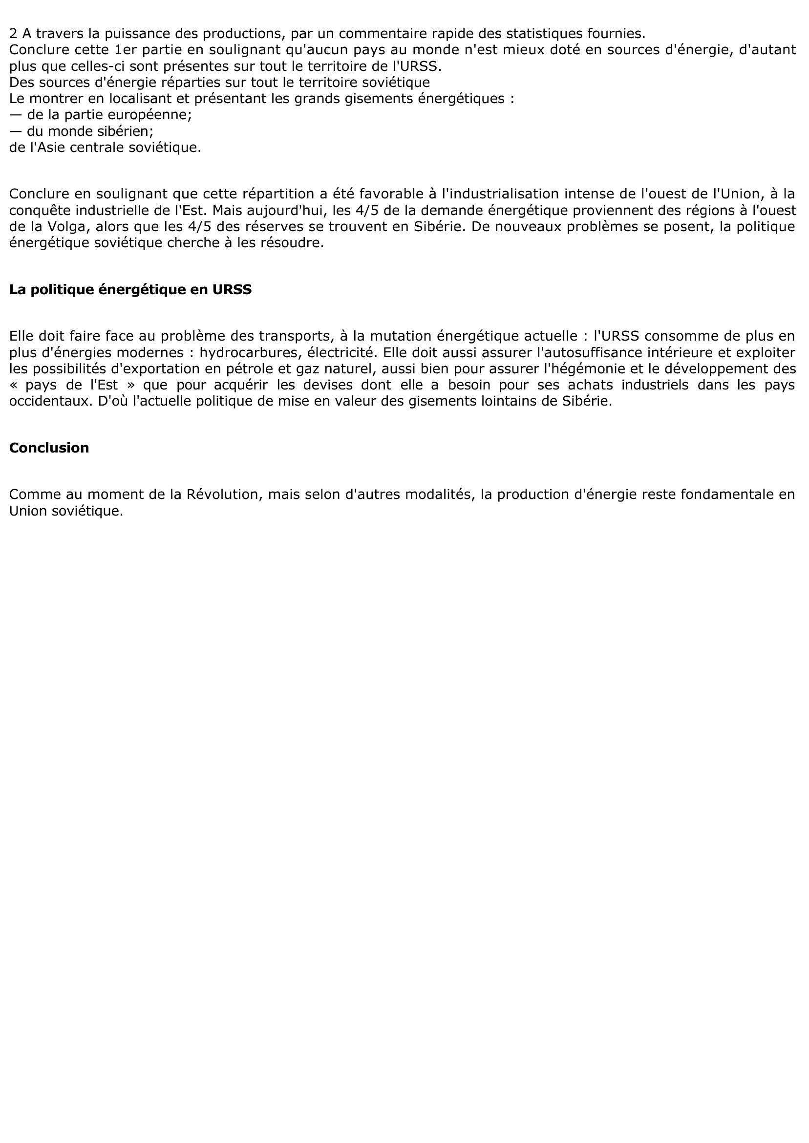 Prévisualisation du document Les sources d'énergie en URSS