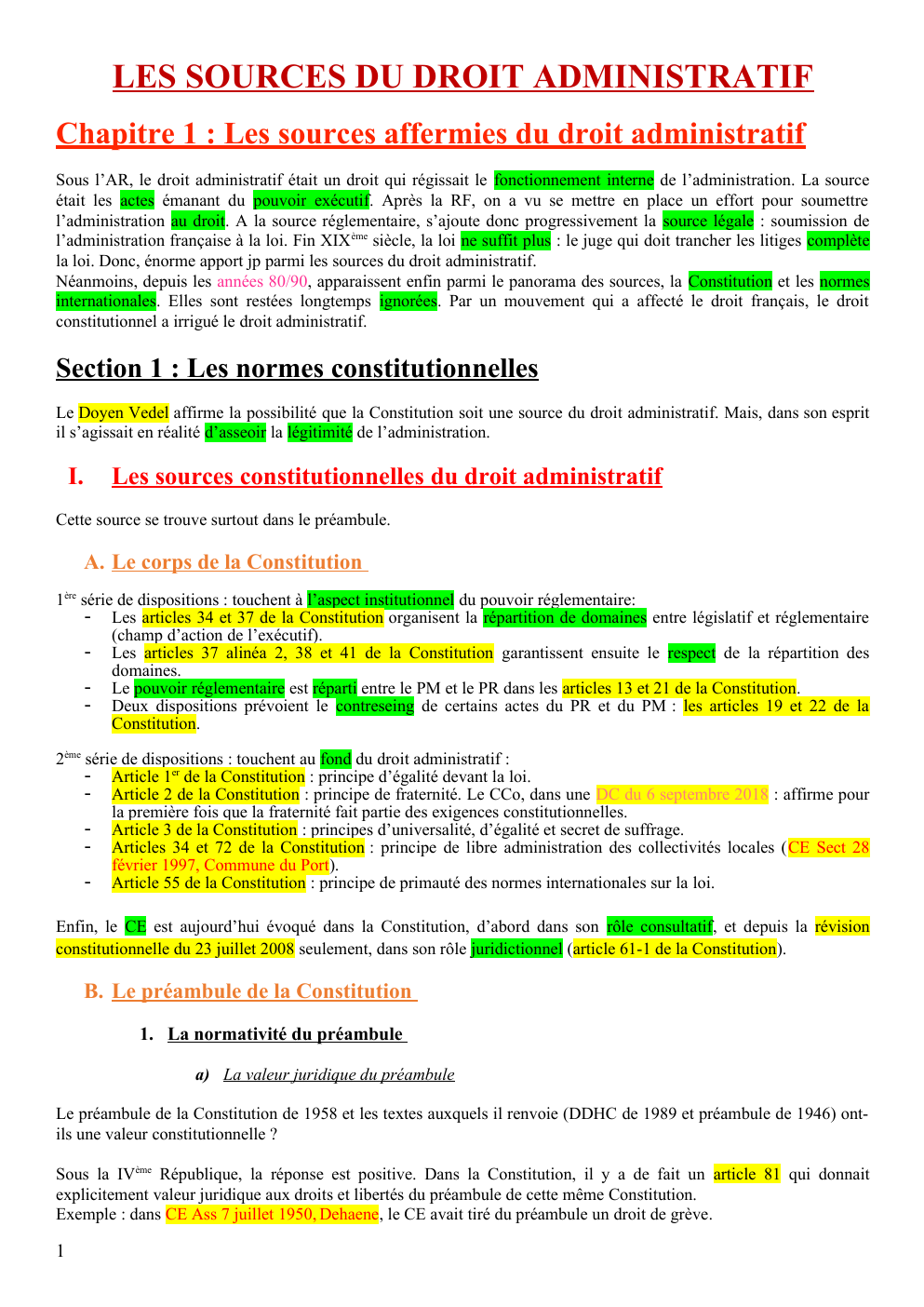 Prévisualisation du document Les sources du droit administratif