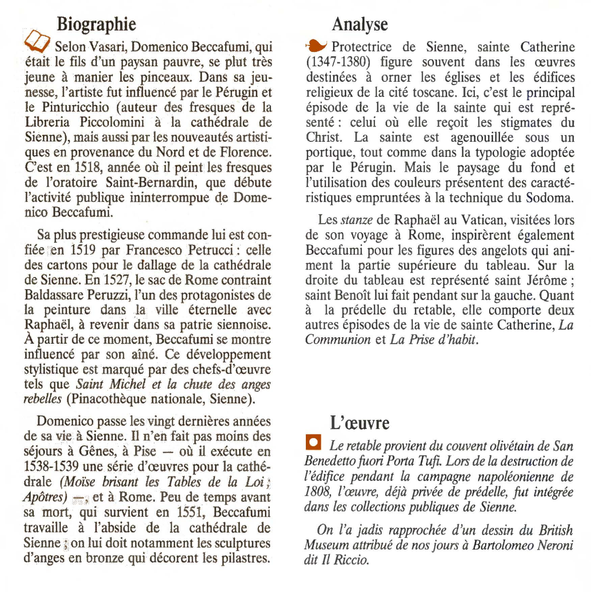 Prévisualisation du document LES STIGMATES DE SAINTE CATHERINE de Domenico Beccafumi