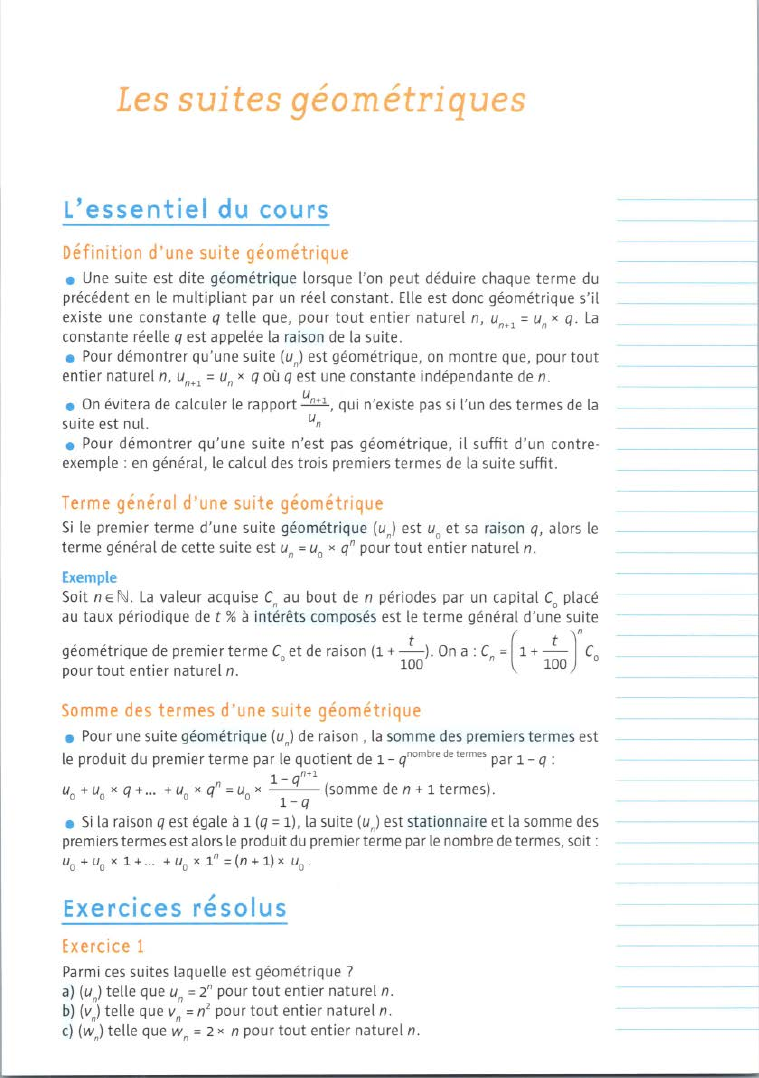 Prévisualisation du document Les suites géométriques