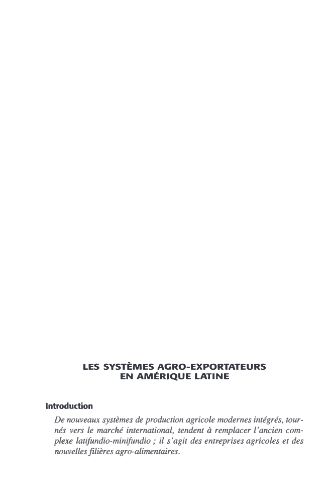 Prévisualisation du document LES SYSTÈMES AGRO-EXPORTATEURS EN AMÉRIQUE LATINE