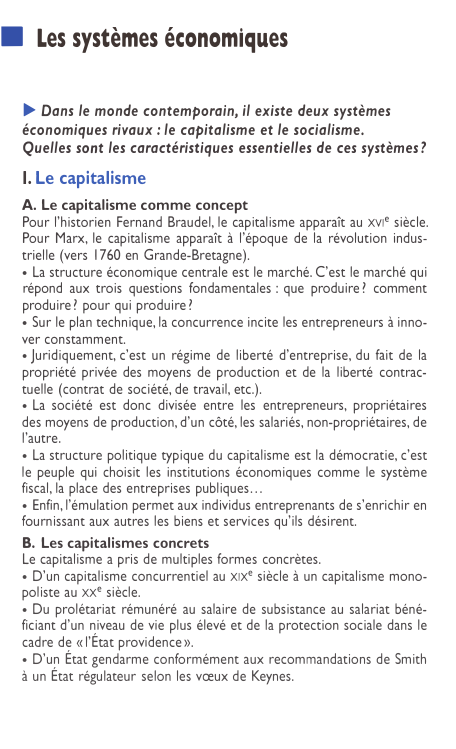 Prévisualisation du document ■

Les systèmes économiques

► Dans le monde contemporain, il existe deux systèmes
économiques rivaux : le capitalisme et le...