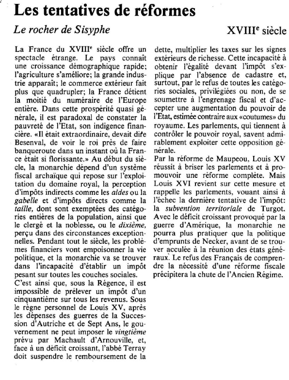 Prévisualisation du document Les tentatives de réformesLe rocher de Sisyphe.