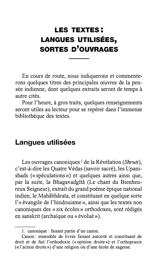 Prévisualisation du document LES textes DE LA PENSEE INDIENNE: LANGUES UTILISÉES, SORTES D'OUVRAGES