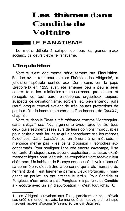Prévisualisation du document Les thèmes dans Candide de Voltaire