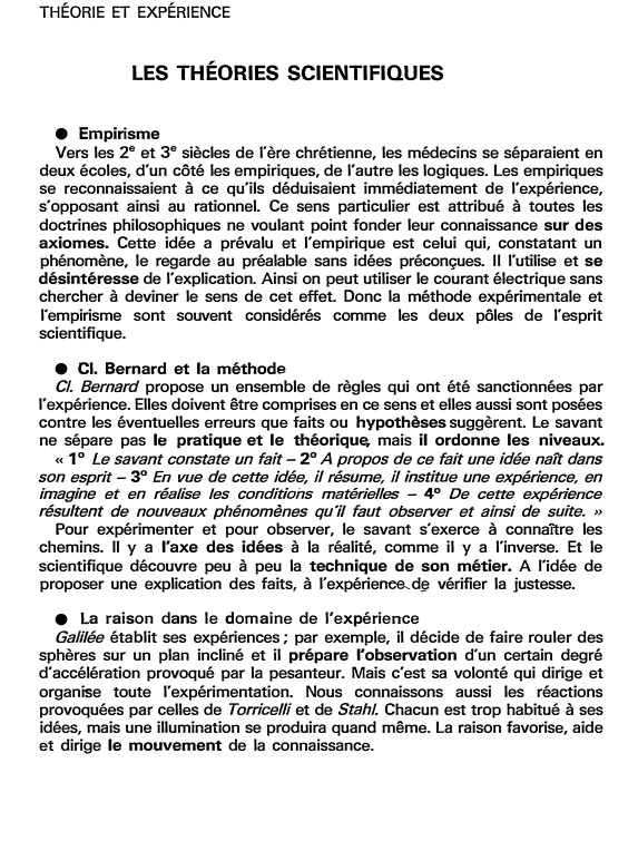 Prévisualisation du document LES THÉORIES SCIENTIFIQUES (fiche bac)