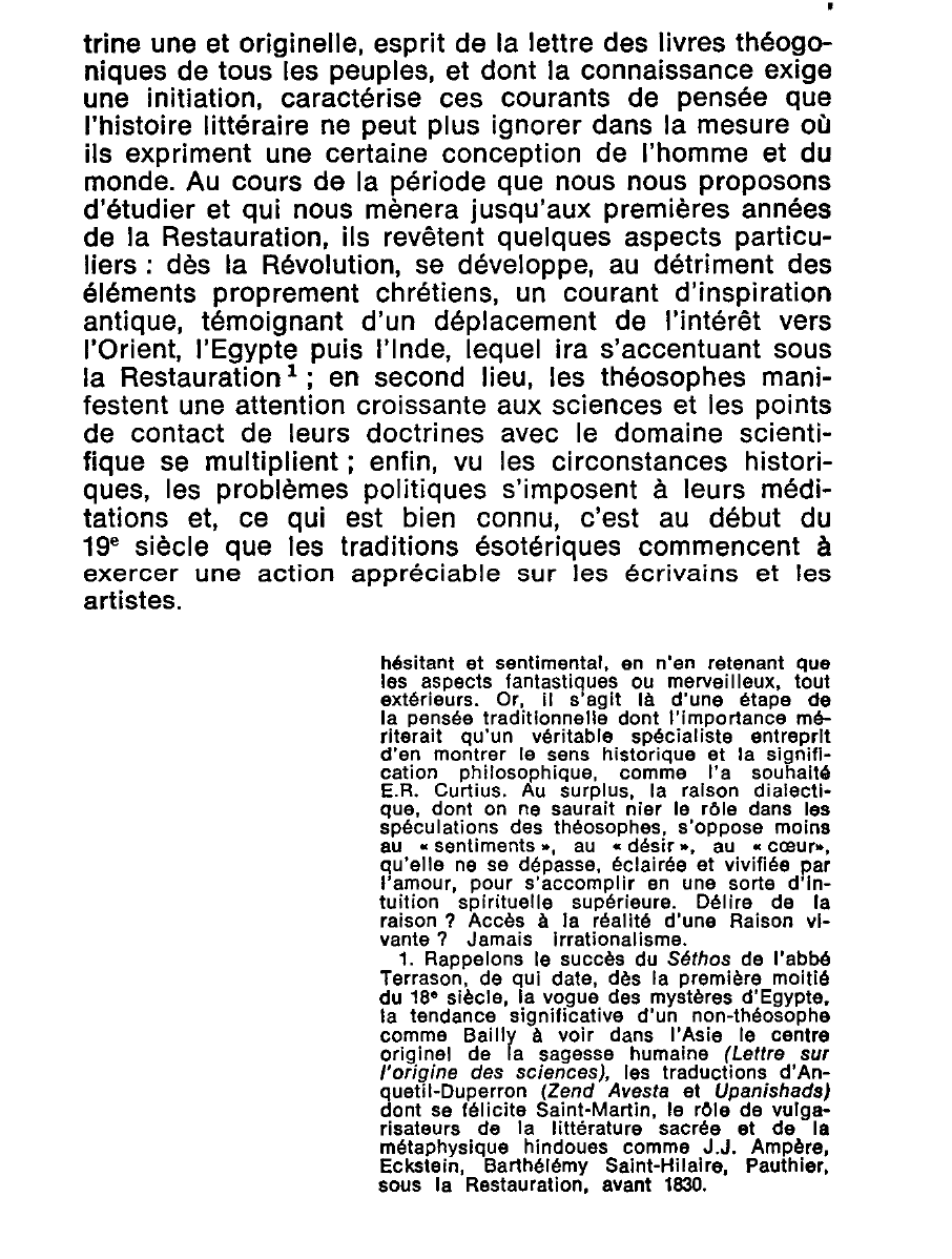 Prévisualisation du document LES TRADITIONS ESOTERIQUES EN FRANCE DE LA REVOLUTION A LA RESTAURATION