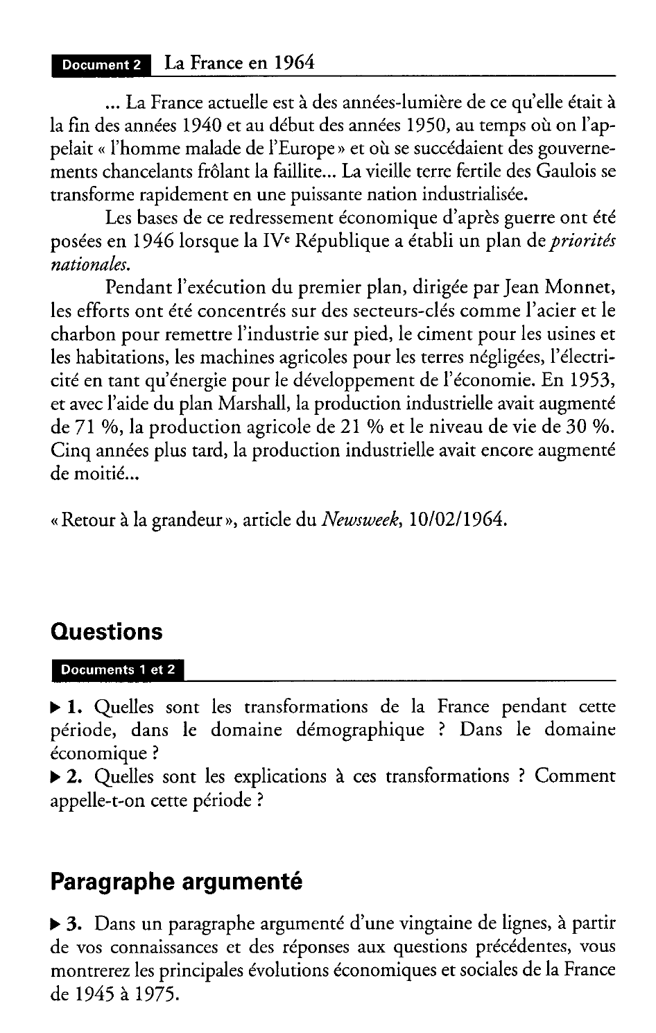 Prévisualisation du document Les transformations économiques et socialesde la France de 1945 à 1975 ?
