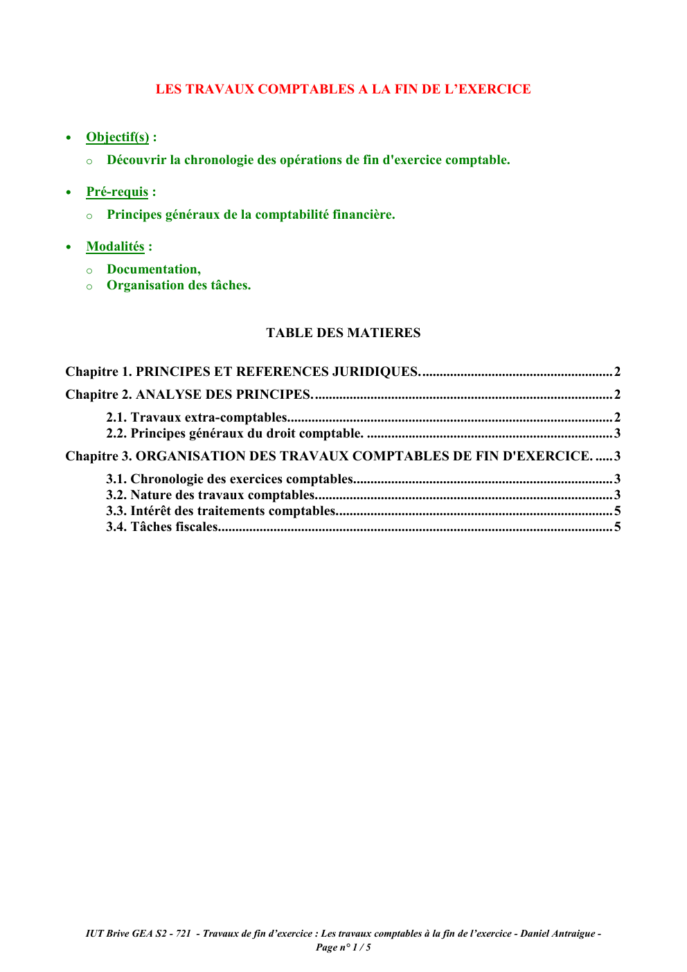 Prévisualisation du document LES TRAVAUX COMPTABLES A LA FIN DE L’EXERCICE