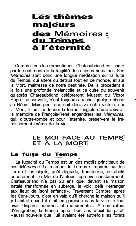 Prévisualisation du document Les- ttiètn_es
majeurs-1
des Mémoires :1

a ... _-.-êmtis-

à- l'éternité
Comme tous les romantiques, Chateaubriand est hanté
par le...