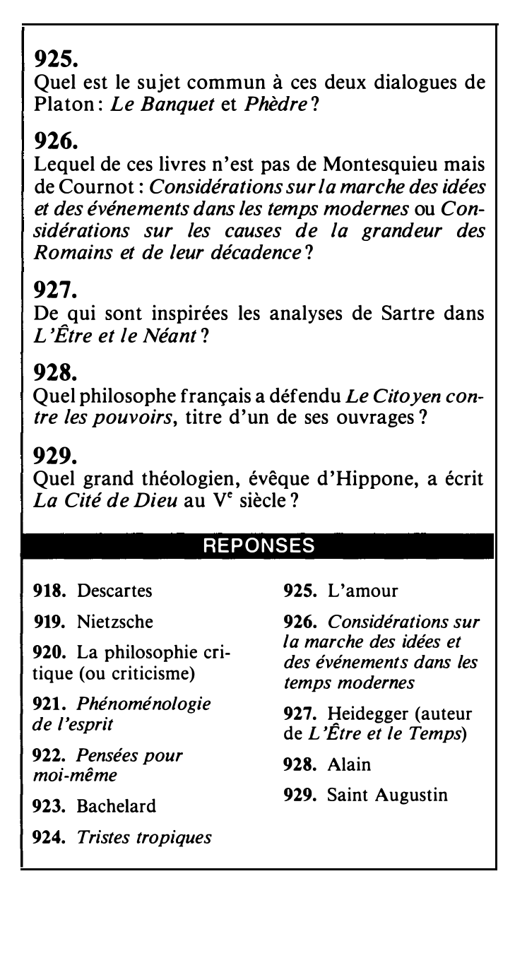 Prévisualisation du document LES œUVRES PHILOSOPHIQUES EN QCM