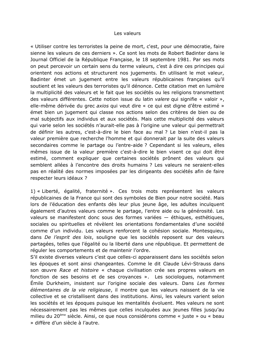 Prévisualisation du document les valeurs
