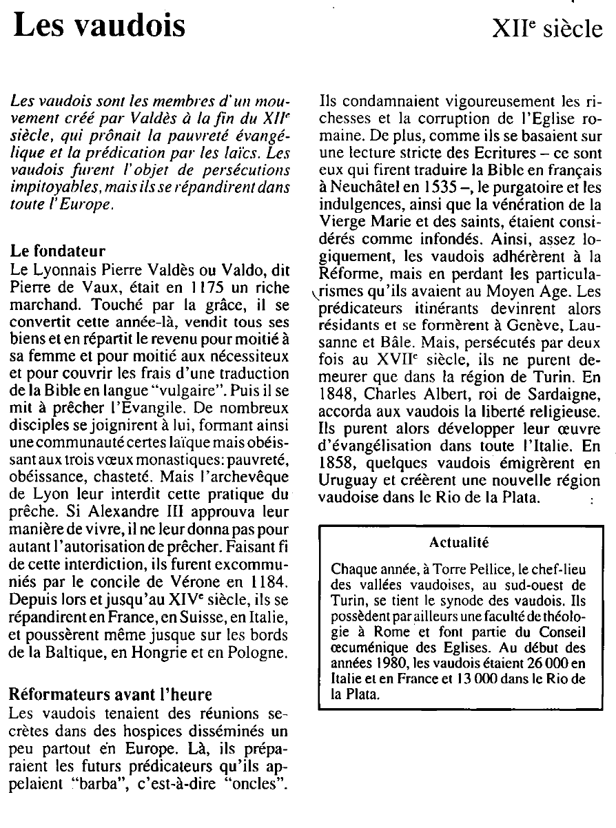Prévisualisation du document Les Vaudois