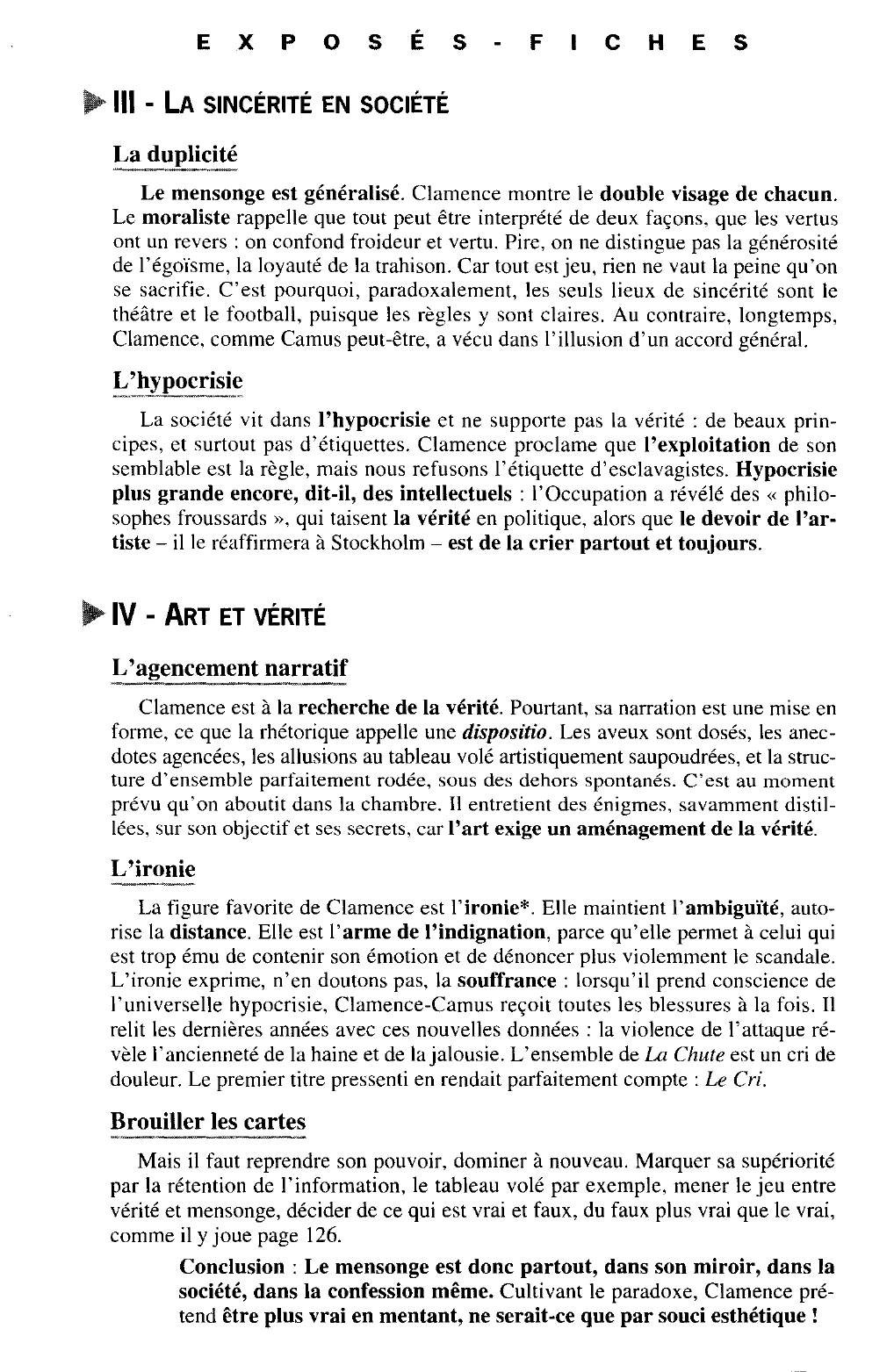 Prévisualisation du document Les vérités de Clamence (La Chute de Camus)