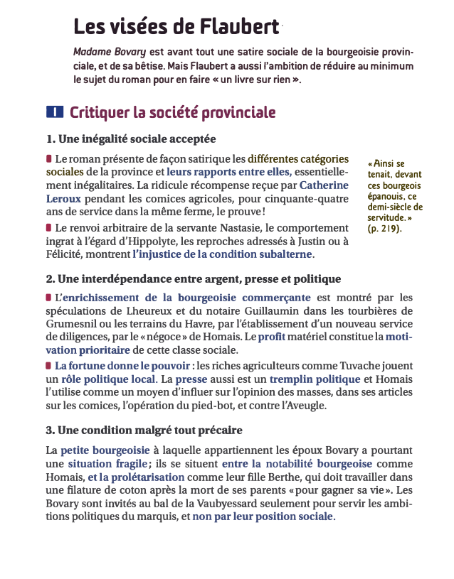 Prévisualisation du document Les visées de Flaubert·
Madame Bovary est avant tout une satire sociale de la bourgeoisie provin­
ciale, et de sa...