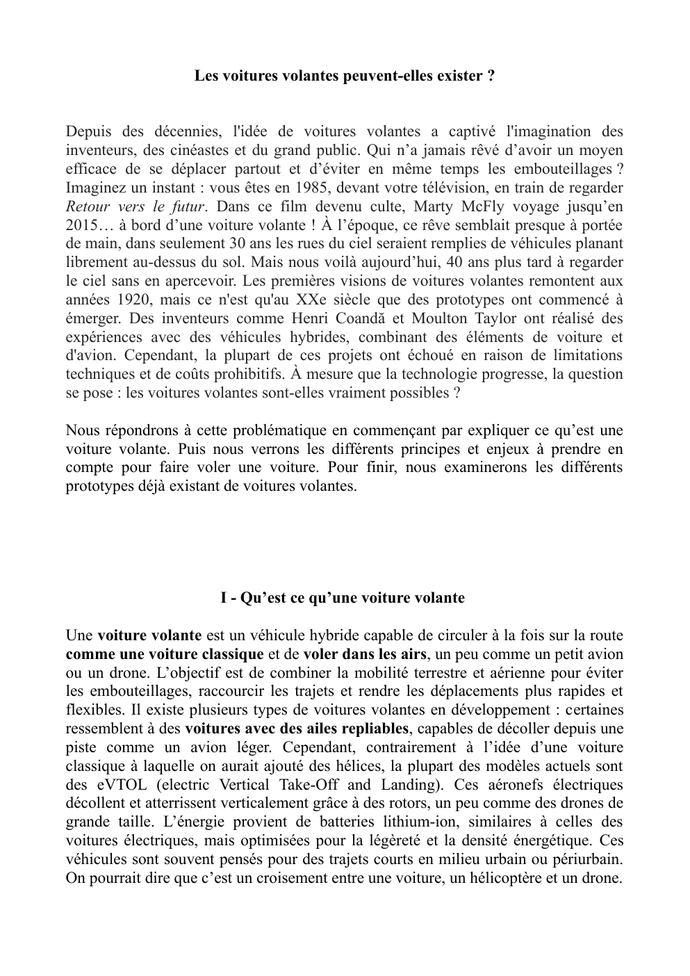 Prévisualisation du document Les voitures volantes peuvent-elles exister ? (Grand Oral)