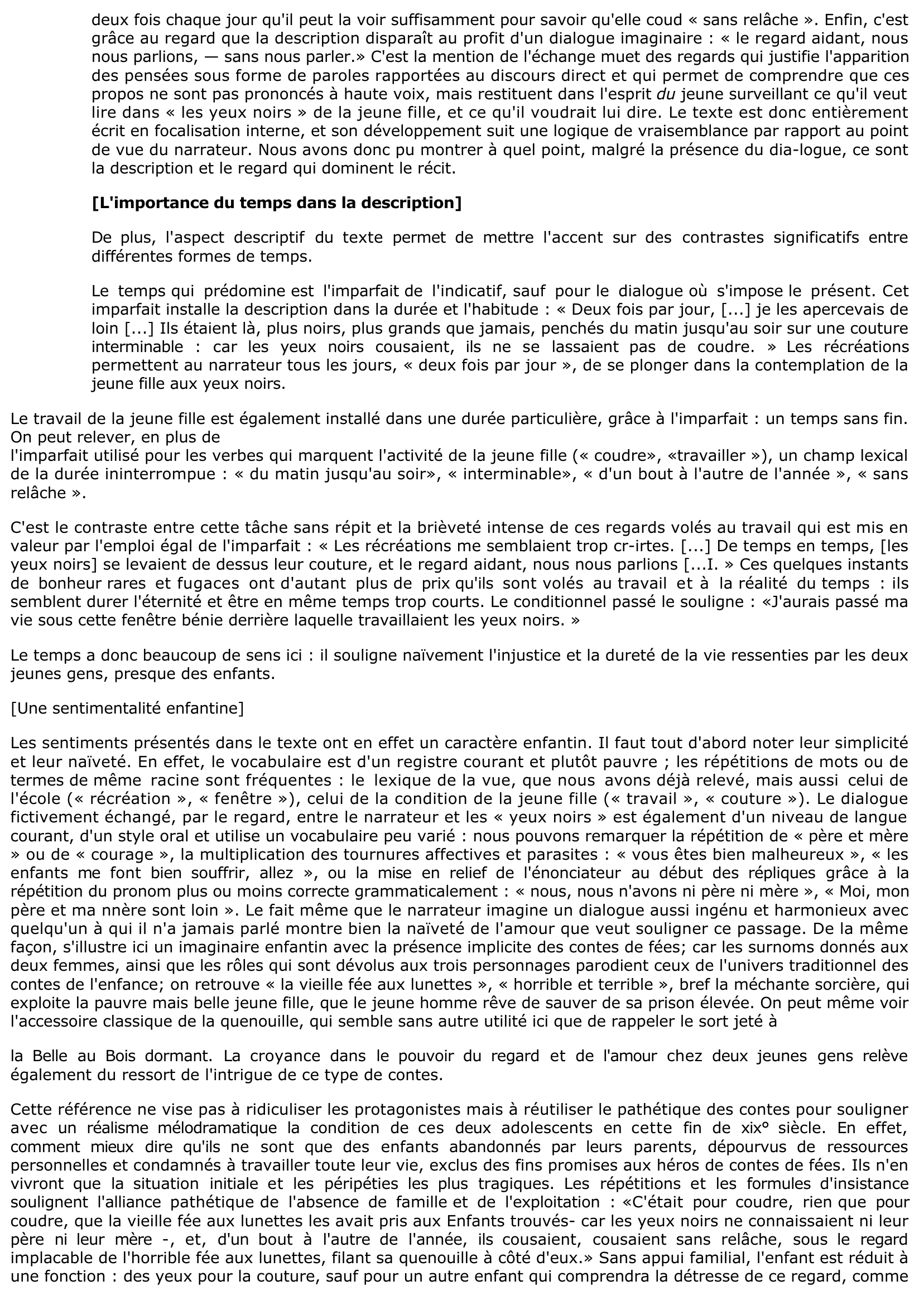 Prévisualisation du document Les yeux noirs - Alphonse Daudet  - Le Petit Chose (commentaire)