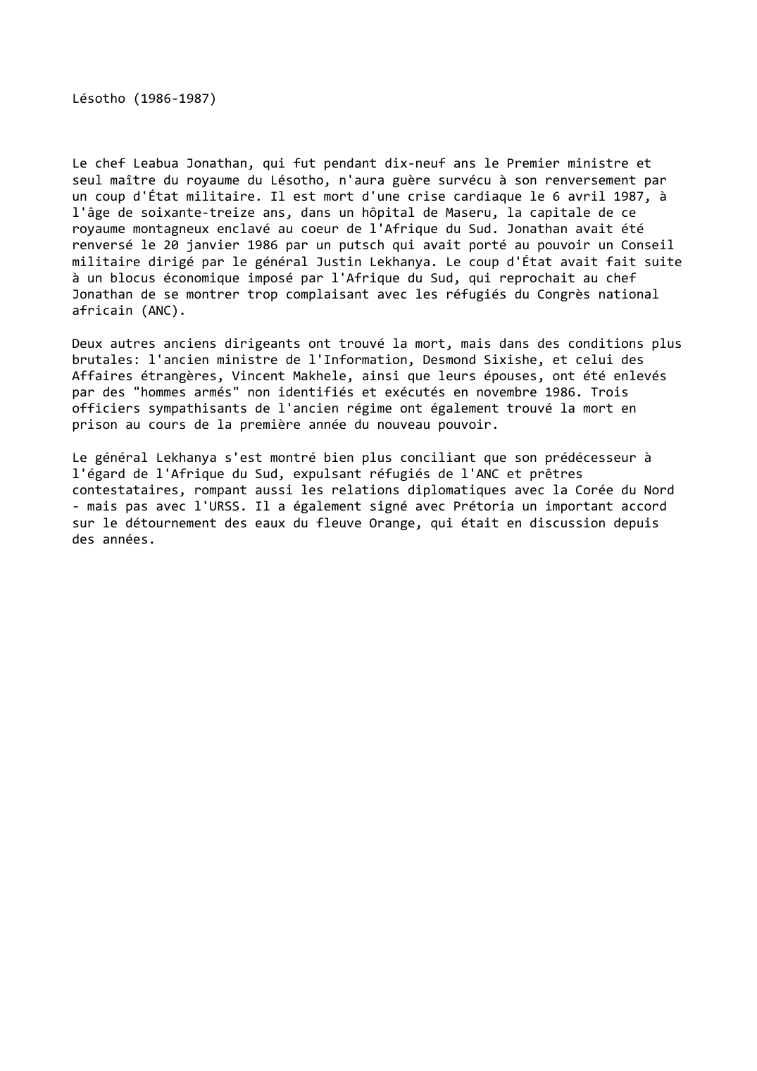 Prévisualisation du document Lésotho (1986-1987)