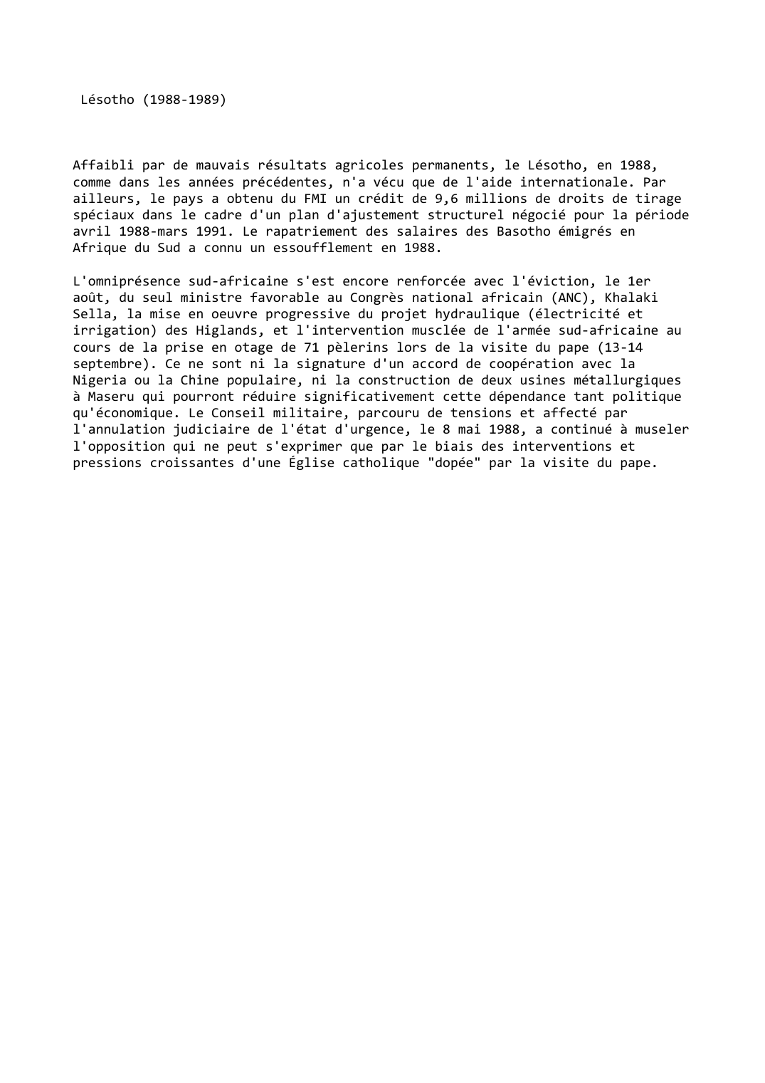 Prévisualisation du document Lésotho (1988-1989)