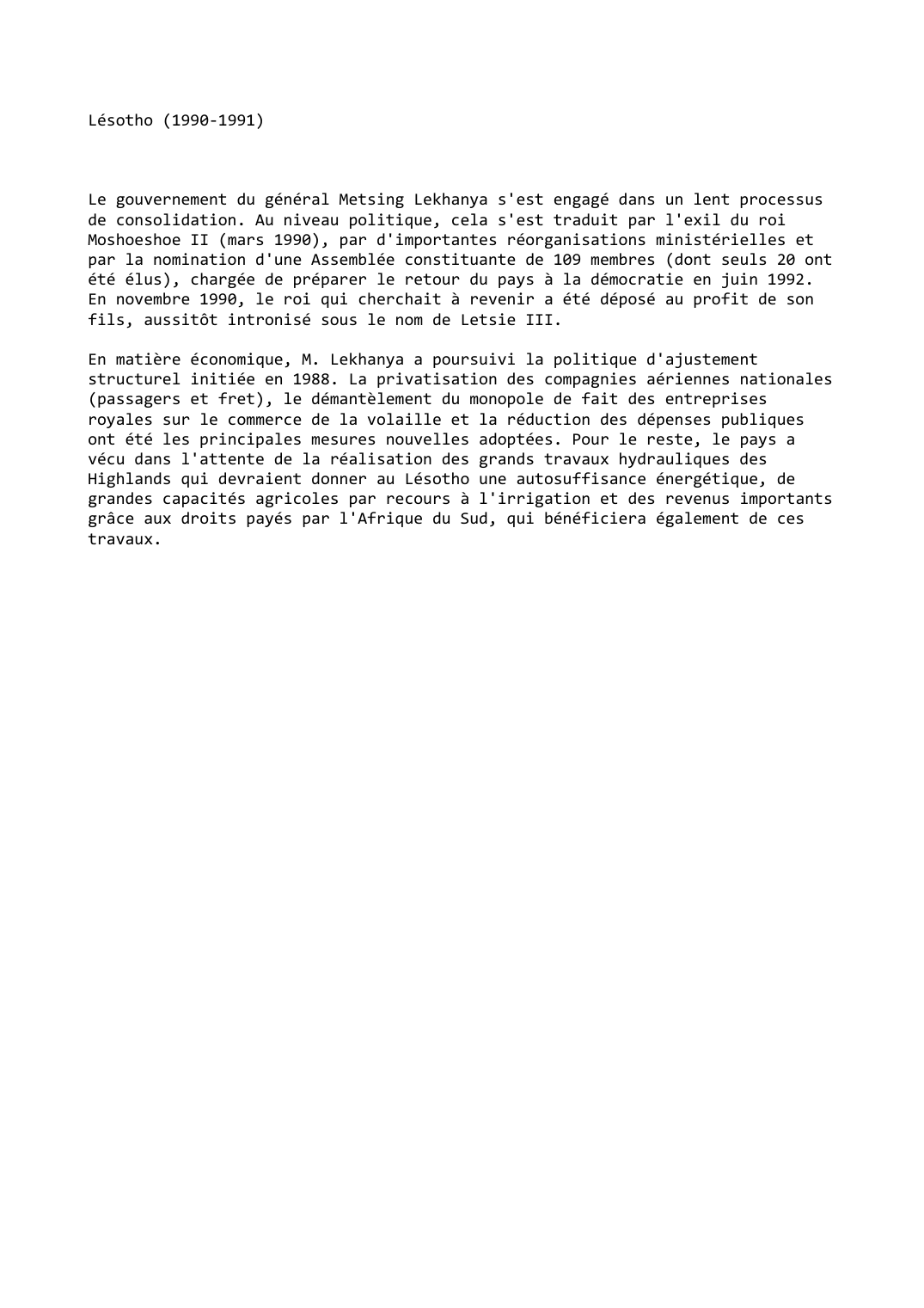 Prévisualisation du document Lésotho (1990-1991)