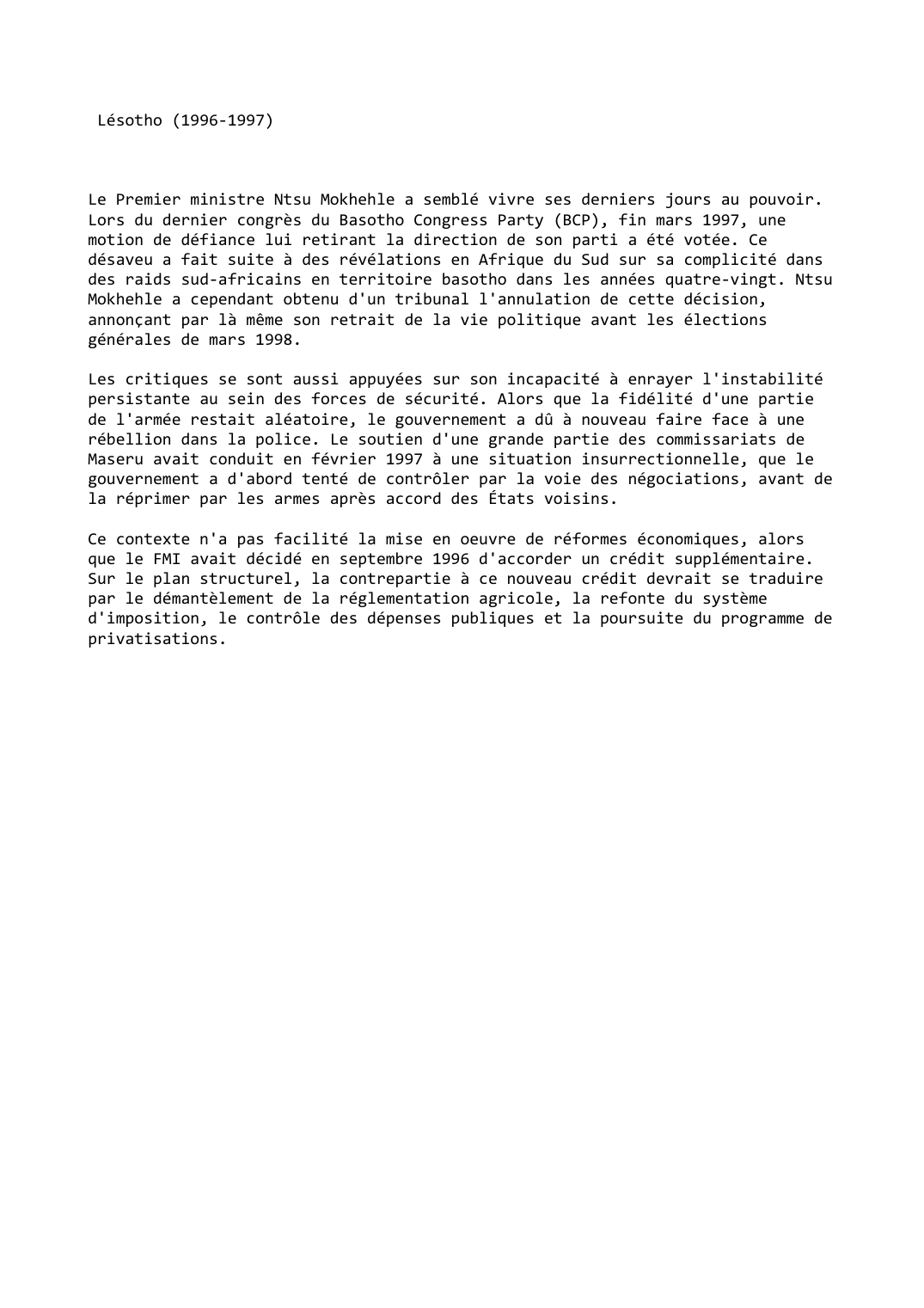 Prévisualisation du document Lésotho (1996-1997)