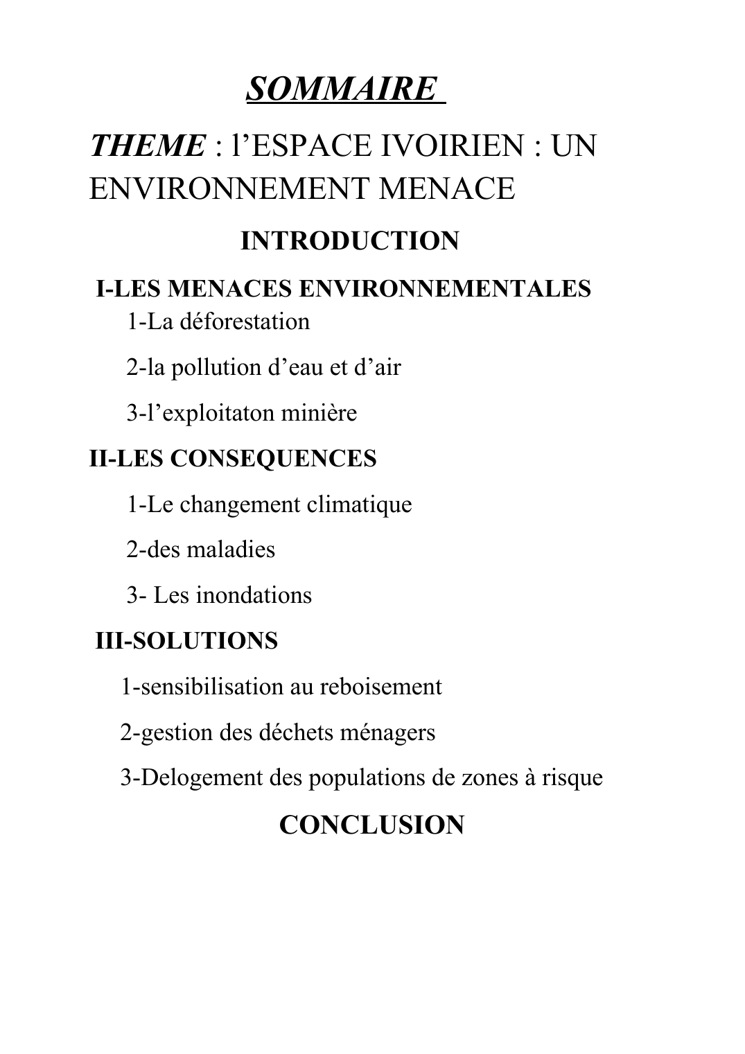 Prévisualisation du document l'espace Ivoirien un environnement ménacé