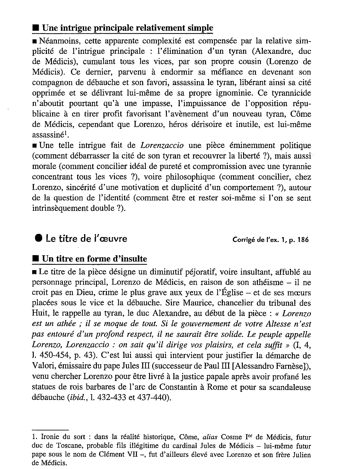 Prévisualisation du document L'essentiel sur l'œuvre: Lorenzaccio --> pièce de théâtre d'Alfred de Musset,